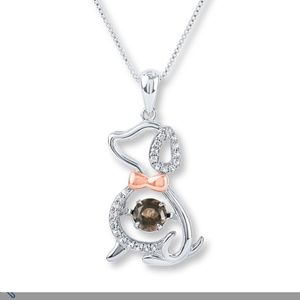 NWOT Dog necklace with smoky quartz stone